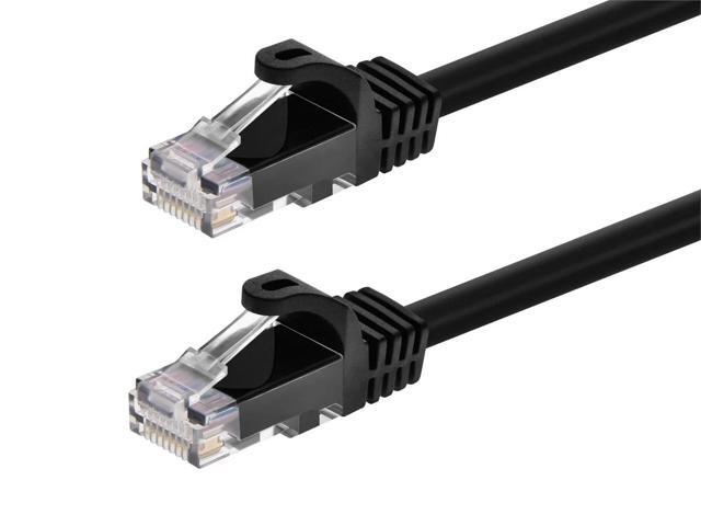 Monoprice Cat5e Ethernet Patch Cable - 14 Feet - Black Network Internet Cord - Snagless RJ45, Stranded, 350Mhz, UTP, Pure Bare Copper Wire, 24AWG...