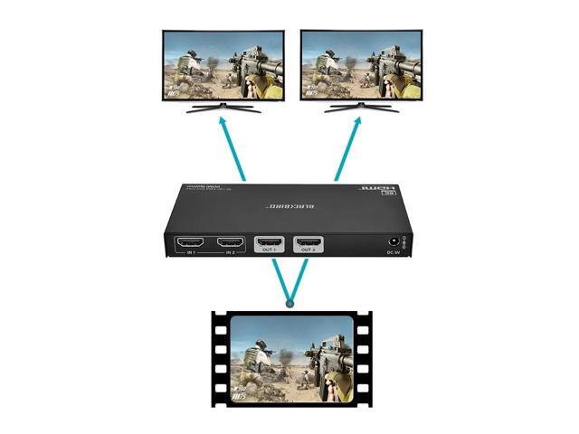 Monoprice Blackbird 8K Dual Function Splitter/Switch (1x2 Splitter or 2x1 Switch), 8K@60, 4K@120, 40Gbps, HDR, HDMI 2.1, HDCP 2.3, EDID