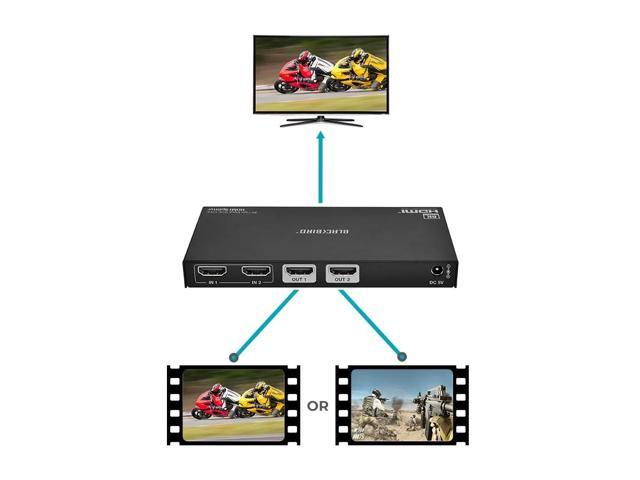 Monoprice Blackbird 8K Dual Function Splitter/Switch (1x2 Splitter or 2x1 Switch), 8K@60, 4K@120, 40Gbps, HDR, HDMI 2.1, HDCP 2.3, EDID