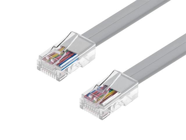 Monoprice Landline Telephone Cable - 7 Feet - RJ45(8P8C) Reverse for Voice