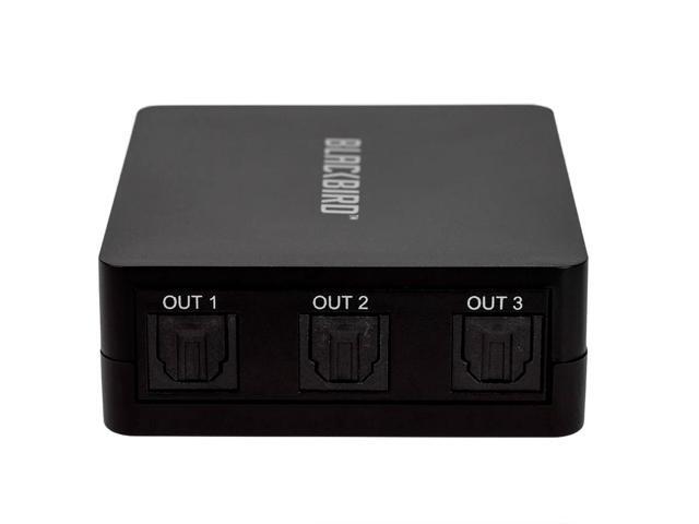 Monoprice Toslink Digital Optical S/PDIF 1x3 Splitter, Supports LPCM, DTS, and Dolby Digital, USB Powered, For Blu-Ray, PS4, HDTV, Xbox, DVD