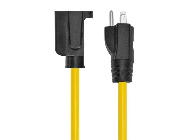 Monoprice Outdoor Extension Cord - 100 Feet - Yellow NEMA 5-15P to NEMA 5-15R, 14AWG, 15A, SJTW, For Computers, Monitors, Scanners, Printers