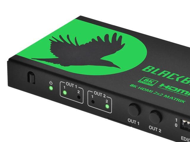 Monoprice Blackbird 2x2 HDMI Matrix With Audio Extraction, HDMI 2.1, HDCP 2.3, Connect Two 8K60 Sources to Two 8K60 Monitors and Send Content From...