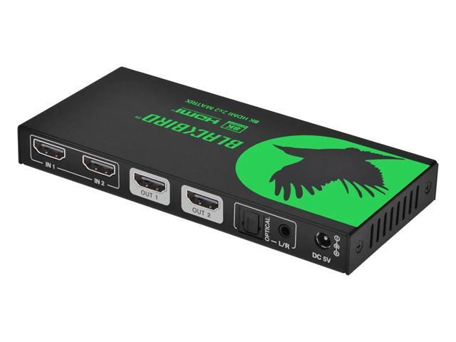 Monoprice Blackbird 2x2 HDMI Matrix With Audio Extraction, HDMI 2.1, HDCP 2.3, Connect Two 8K60 Sources to Two 8K60 Monitors and Send Content From...