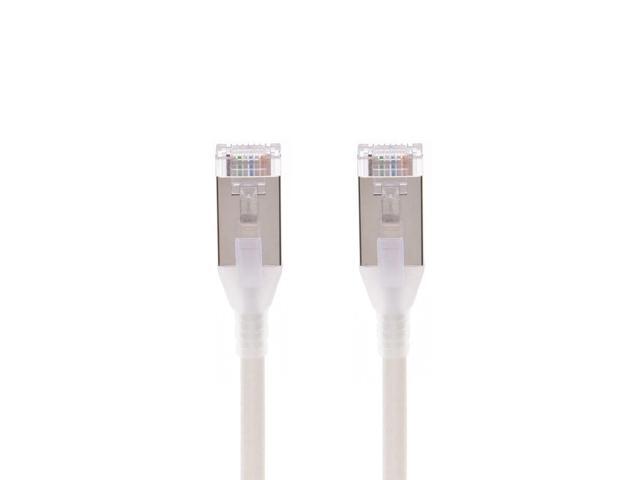Monoprice Cat6A Ethernet Patch Cable - 7 Feet - White Snagless, Double Shielded, Component Level, CM, 30AWG, Ideal For Data Centers and Server...