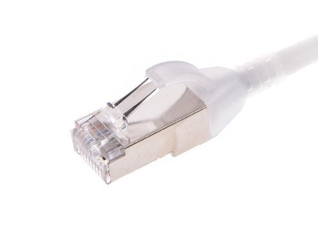Monoprice Cat6A Ethernet Patch Cable - 7 Feet - White Snagless, Double Shielded, Component Level, CM, 30AWG, Ideal For Data Centers and Server...