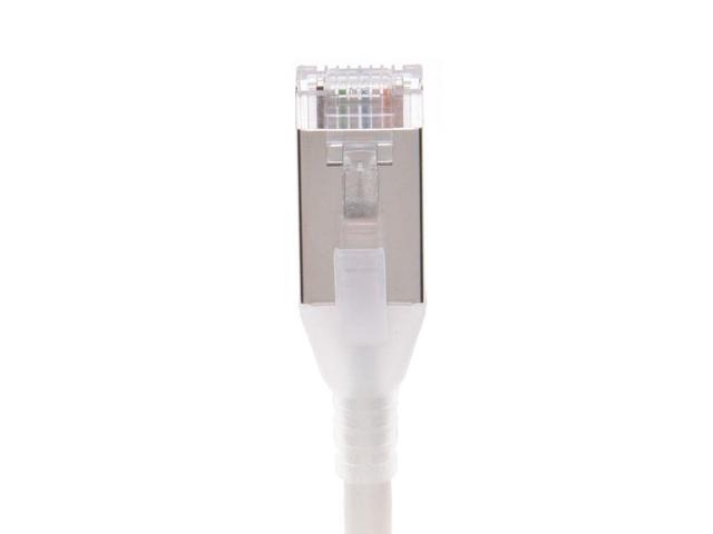Monoprice Cat6A Ethernet Patch Cable - 7 Feet - White Snagless, Double Shielded, Component Level, CM, 30AWG, Ideal For Data Centers and Server...