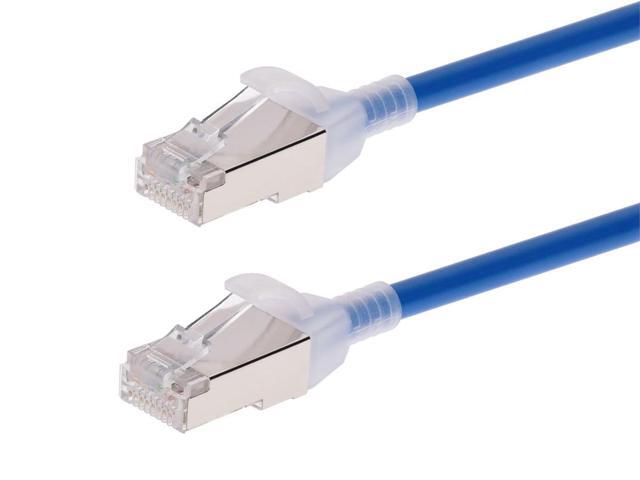 Monoprice Cat6A Ethernet Patch Cable - 7 Feet - Blue Snagless, Double Shielded, Component Level, CM, 30AWG, Ideal For Data Centers and Server...