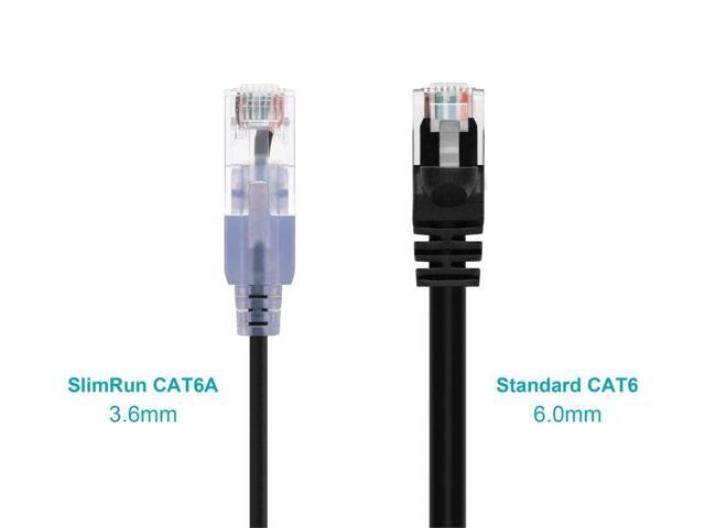 Monoprice Cat6A Patch Ethernet Cable - 50 Feet - Black UTP, 30AWG, 10G, Pure Bare Copper, Snagless RJ45, For Computer Networking Cable, LAN,...