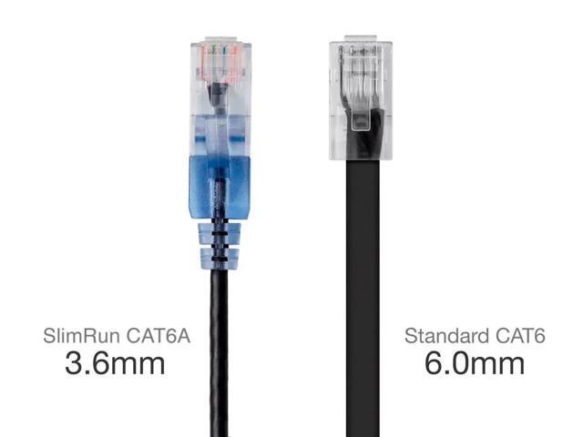 MonoPrice 1ft Cat6a Snagless UTP Network Patch Cable Black 44498