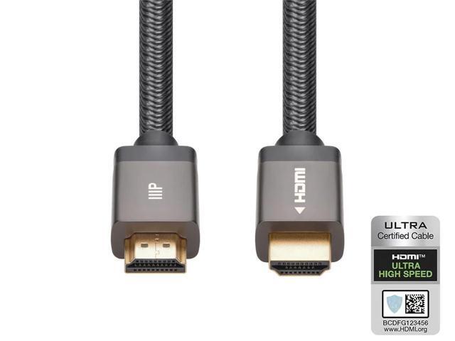 Monoprice 8K Certified Braided Ultra High Speed HDMI Cable - 20 Feet - Black HDMI 2.1, 8K@60Hz, 48Gbps, CL2 In-Wall Rated, 24AWG, Compatible with...