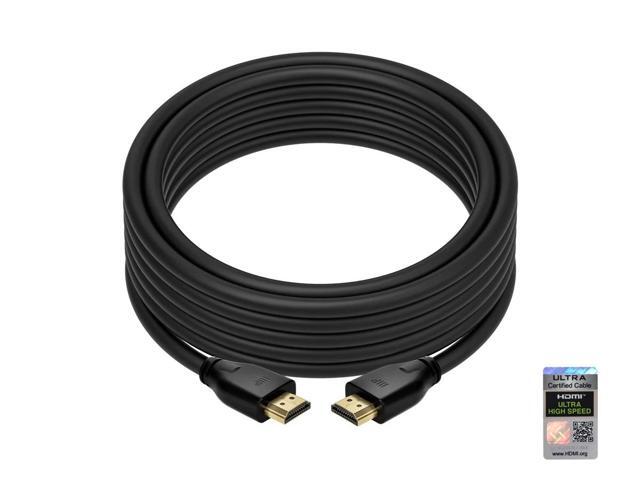 Monoprice 8K Certified Ultra High Speed HDMI Cable - 20 Feet - Black HDMI 2.1, 8K@60Hz, 48Gbps, CL2 In-Wall Rated, 24AWG, For Gaming Consoles, PS...