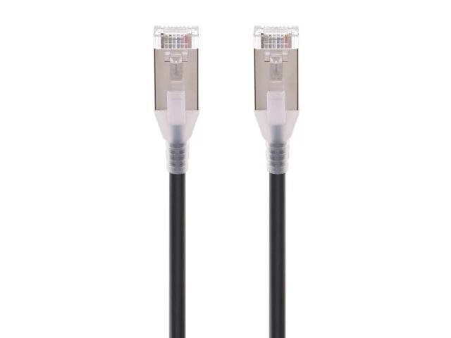 Monoprice Cat6A Ethernet Patch Cable - 25 Feet - Black Snagless, Double Shielded, Component Level, CM, 30AWG, Computer Networking Cable LAN Modem...