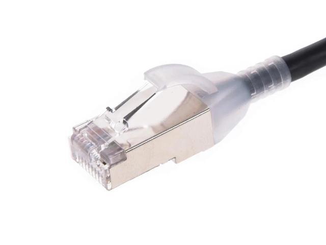 Monoprice Cat6A Ethernet Patch Cable - 25 Feet - Black Snagless, Double Shielded, Component Level, CM, 30AWG, Computer Networking Cable LAN Modem...