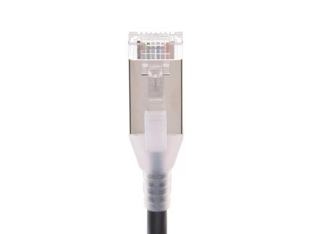 Monoprice Cat6A Ethernet Patch Cable - 25 Feet - Black Snagless, Double Shielded, Component Level, CM, 30AWG, Computer Networking Cable LAN Modem...