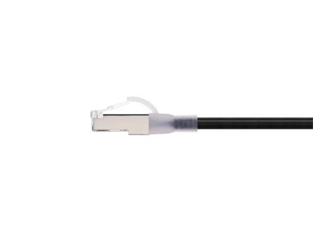 Monoprice Cat6A Ethernet Patch Cable - 7 Feet - Black Snagless, Double Shielded, Component Level, CM, 30AWG, Computer Networking Cable LAN Modem...