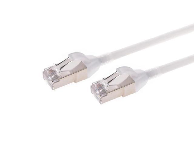 Monoprice Cat6A Ethernet Patch Cable - 5 Feet - White Snagless, Double Shielded, Component Level, CM, 30AWG - SlimRun Series