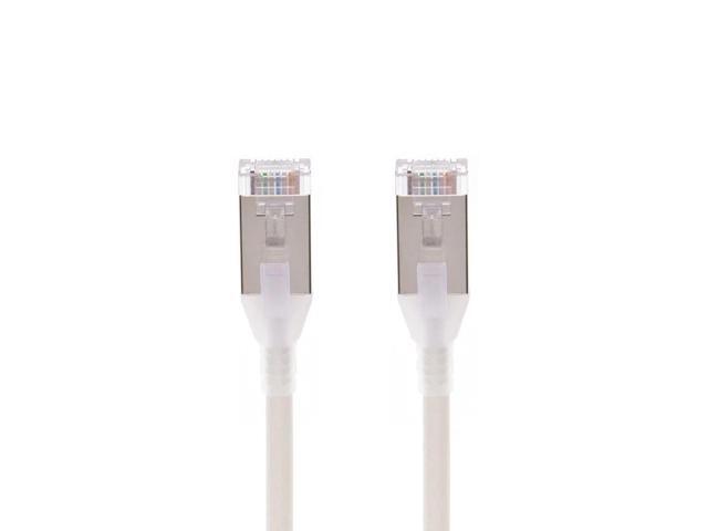 Monoprice Cat6A Ethernet Patch Cable - 3 Feet - White Snagless, Double Shielded, Component Level, CM, 30AWG, Computer Networking Cable LAN Modem...