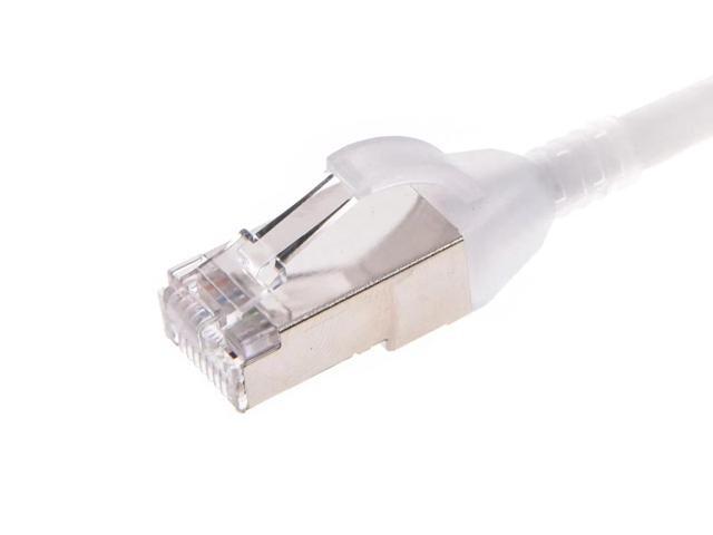 Monoprice Cat6A Ethernet Patch Cable - 3 Feet - White Snagless, Double Shielded, Component Level, CM, 30AWG, Computer Networking Cable LAN Modem...