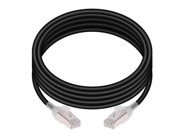 Monoprice Cat6A Ethernet Patch Cable - 15 Feet - Black Snagless, Double Shielded, Component Level, CM, 30AWG, Computer Networking Cable LAN Modem...