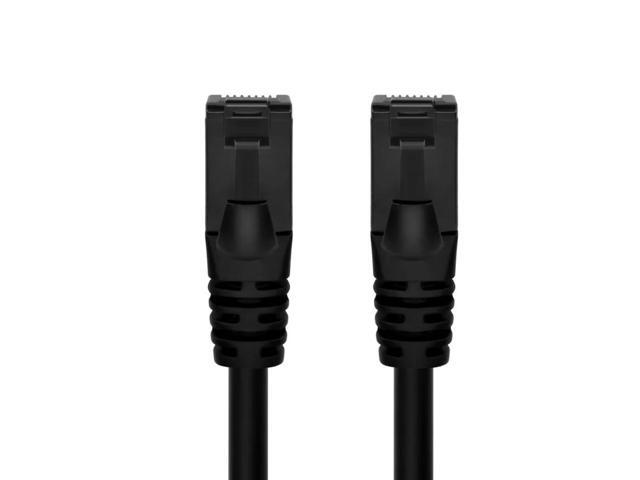 Monoprice Cat6A 1ft Black Flexible TPE Patch Cable, UTP, 24AWG, 500MHz, Pure Bare Copper, Snagless RJ45, Flex Series Eth