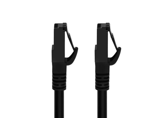 Monoprice Cat6A 1ft Black Flexible TPE Patch Cable, UTP, 24AWG, 500MHz, Pure Bare Copper, Snagless RJ45, Flex Series Eth