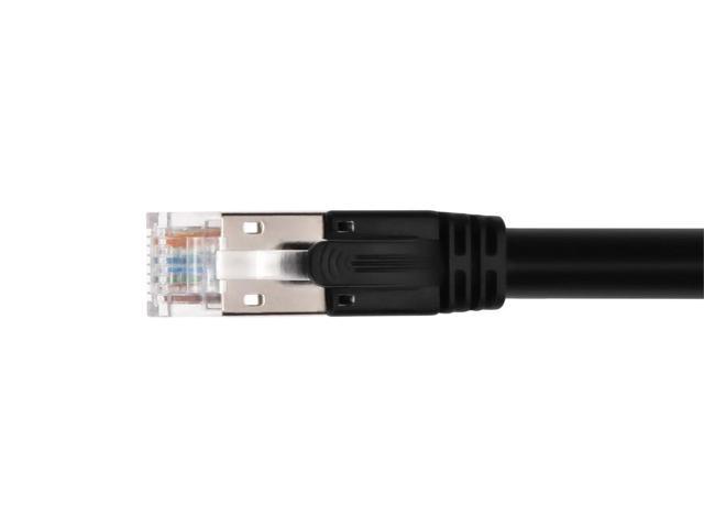 Monoprice Cat6A 7ft Black PoE Patch Cable, 100W, PoE ++ (IEEE 802.3af/at/bt), UTP, 22AWG, 500MHz, Pure Bare Copper, Shie