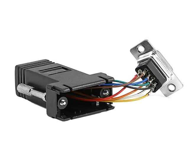 Monoprice DB9 Female to RJ-45 Modular Adaptor - Black