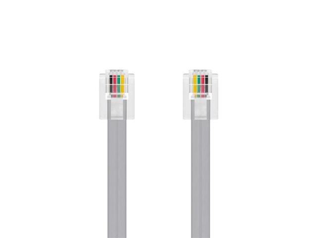 Monoprice Landline Telephone Cable - 7 Feet - RJ11(6P4C) Reverse for Voice