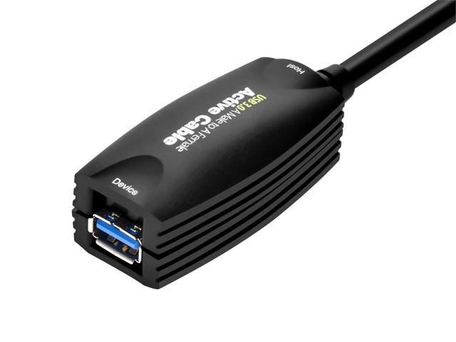 Monoprice USB 3.0 Active Extension Cable - 5 Meter - Black USB Type-A Male to USB Type-A Female, 10 times faster than USB 2.0