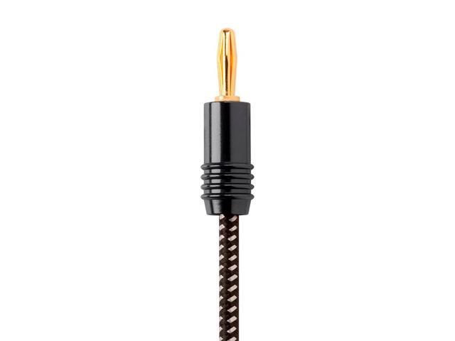 Monoprice Speaker Wire, Braided with Banana Plugs, 2-Conductor, 14AWG, 15ft