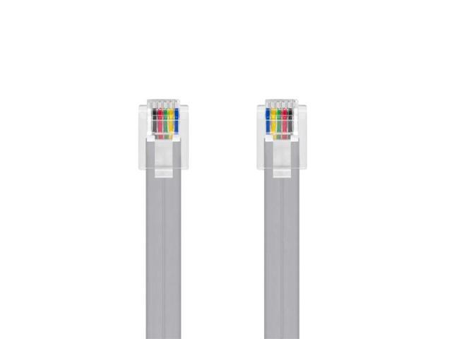 Monoprice Phone Cable, RJ12 (6P6C), Straight for Data - 14ft