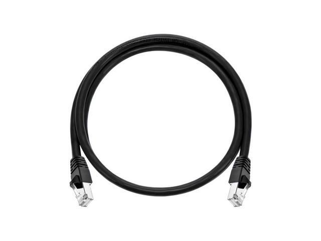 Monoprice Cat6A Ethernet Patch Cable - 3 Feet - Black Network Internet Cord - RJ45, 550Mhz, STP, Pure Bare Copper Wire, 10G, 26AWG