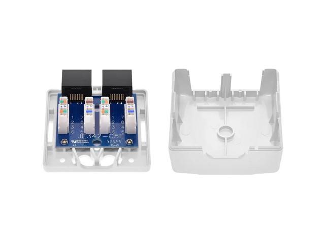 Monoprice 2-port Cat5e Surface Mount Box - White