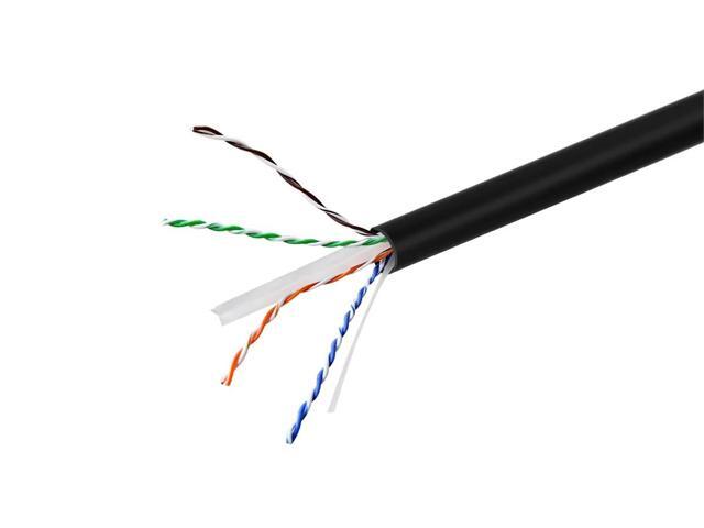 Monoprice Cat6A Plus Ethernet Network Cable - 1000 Feet - Black 10G, 650MHz, UTP, Solid, Riser-Rated (CMR) 23AWG, Bulk Bare Copper - Entegrade...