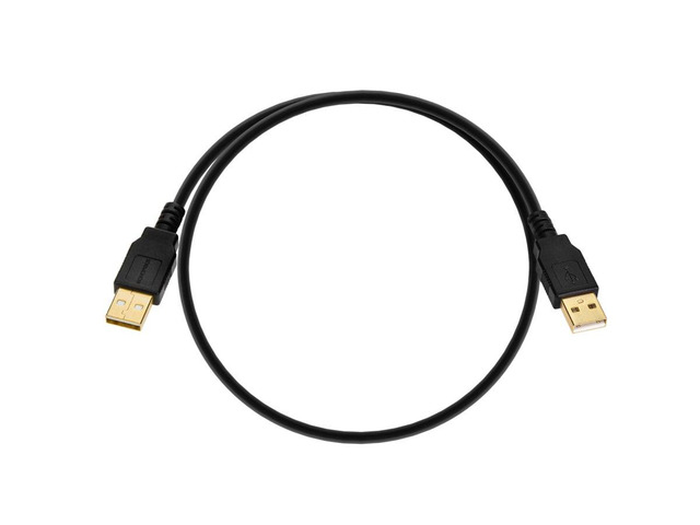 Monoprice USB 2.0 Cable - 1.5 Feet - Black USB Type-A Male to USB Type-A Male, 28/24AWG, Gold Plated for Data Transfer Hard Drive Enclosures,...