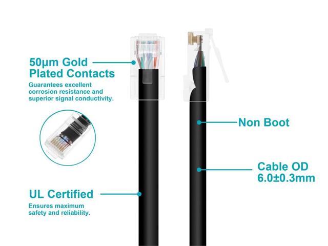 Monoprice Cat6 Ethernet Patch Cable - 2 Feet - Black Network Internet Cord - RJ45, Stranded, 550Mhz, UTP, Pure Bare Copper Wire, 24AWG - Zeroboot...