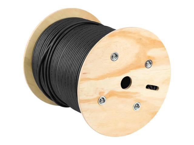 Monoprice Cat6A Ethernet Bulk Cable - 1000 feet - Black Solid, 550Mhz, UTP, CMP, Plenum, Pure Bare Copper Wire, 10G, 23AWG - Entegrade Series