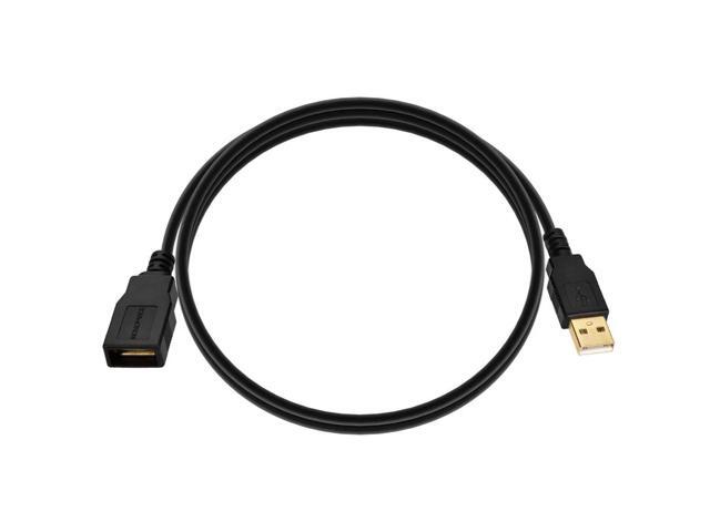 Monoprice USB Type-A to USB Type-A Female 2.0 Extension Cable - 3 Feet - Black (5 Pack) 28/24AWG, Gold Plated Connectors