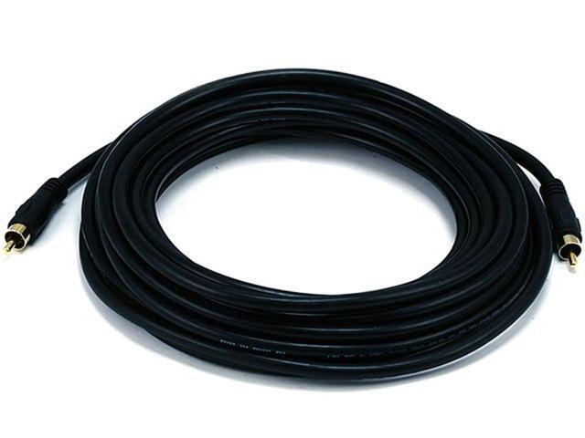 Monoprice Audio/Video Coaxial Cable - 25 Feet - Black RCA Male/Male RG-59U 75ohm (for S/PDIF Digital Coax Subwoofer & Composite Video)