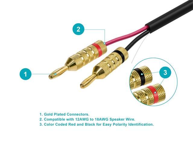 Monoprice 20 PAIRS Of High-Quality Gold Plated Speaker Banana Plugs, Closed Screw Type