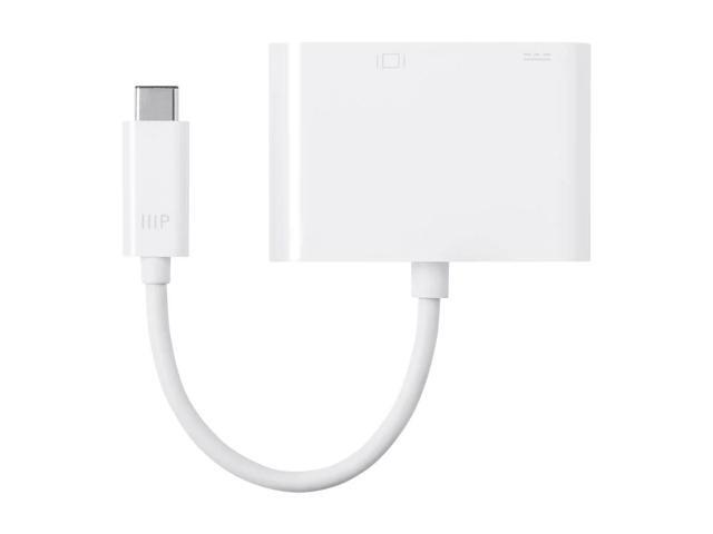 Monoprice USB-C to DVI and USB-C (F) Dual Port Adapter, Compatible With USB-C Equipped Laptops, Such As The Apple Macbook And Google Chromebook -...