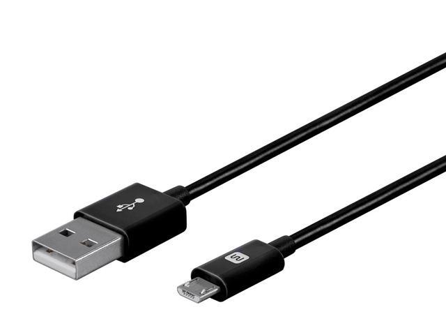 Monoprice USB-A to Micro B Cable - 3 Feet - Black, Polycarbonate Connector Heads, 2.4A, 22/30AWG - Select Series