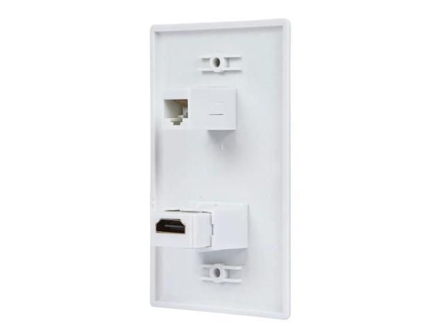 Monoprice Recessed HDMI Wall Plate, with 1* HDMI F/F Adapter & 1*RJ45 Cat5e Coupler