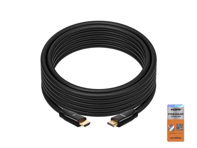 Monoprice Certified Premium High Speed HDMI Cable, 4K @ 60Hz, HDR, 18Gbps, 28AWG, YUV 4:4:4, 20ft, Black