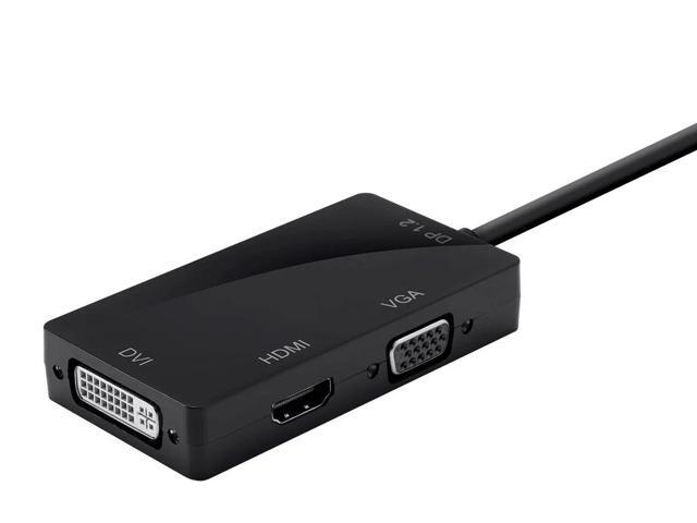 Monoprice DisplayPort 1.2a to 4K HDMI, Dual Link DVI, and VGA Passive Adapter, Black (112802)