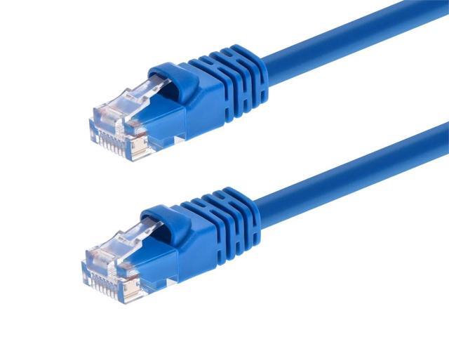Monoprice Cat5e Ethernet Patch Cable - 0.5 Feet - Blue Network Internet Cord - RJ45, Stranded, 350Mhz, UTP, Pure Bare Copper Wire, 24AWG