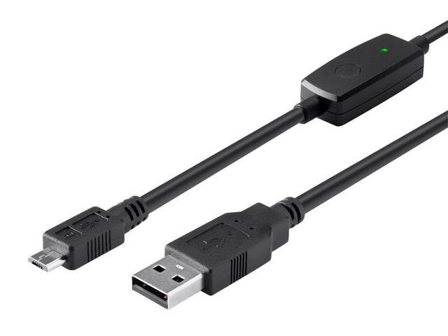 Monoprice USB 2.0 Cable - 4.5 Feet - Black USB Type-A Male to USB Micro Type-B Male 30/20 AWG Fast Charge / Security Cable