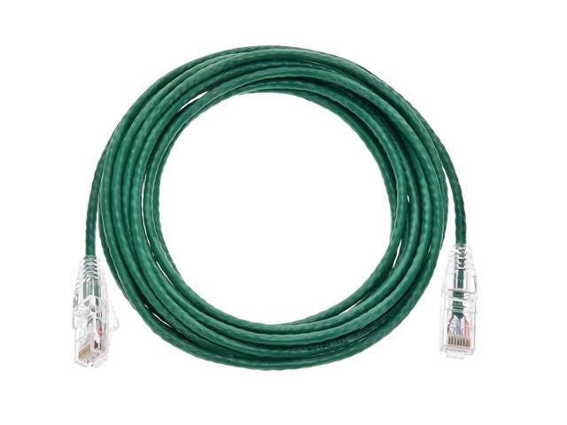 Monoprice Cat6 Ethernet Patch Cable - 14 feet - Green Snagless RJ45 Stranded 550MHz UTP CMR Riser Rated Pure Bare Copper Wire 28AWG - SlimRun Series