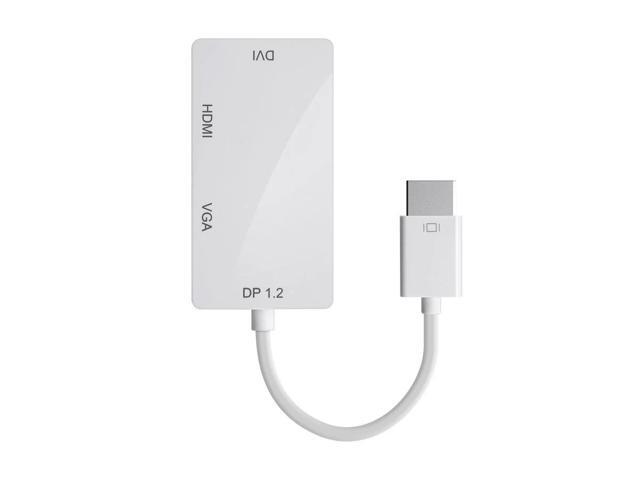 Monoprice DisplayPort 1.2a to 4K HDMI, Dual Link DVI, and VGA Passive Adapter, White